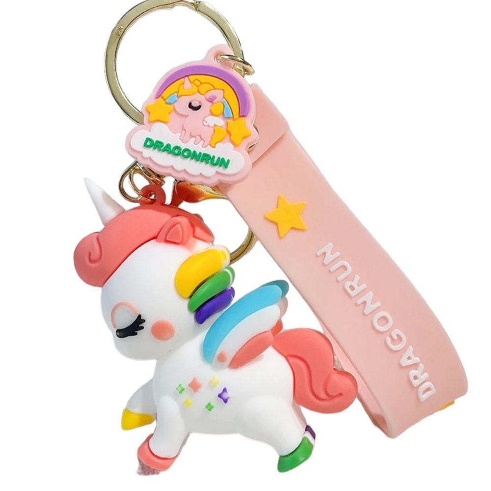 Dragon Run Unicorn 3D Silicone Keychain
